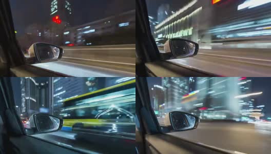 T/L TD POV Driving Through Beijing Urban Street at Night /北京，中国高清在线视频素材下载