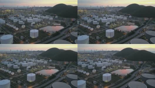 泰国炼油厂鸟瞰图高清在线视频素材下载