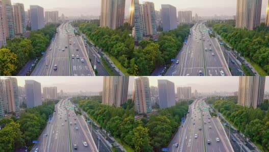 中城高架公路鸟瞰图高清在线视频素材下载