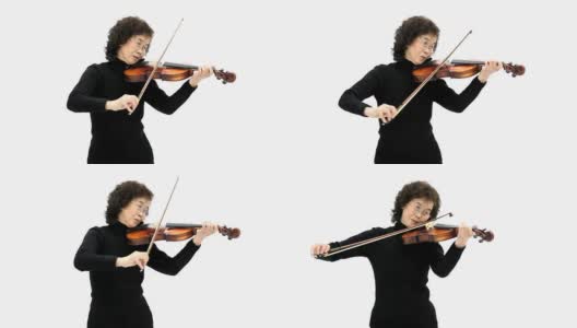 拉小提琴的老妇人高清在线视频素材下载