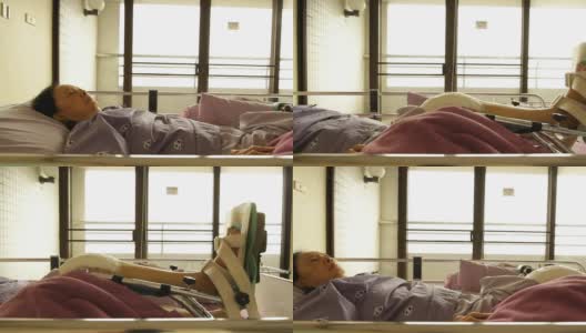 摄影:躺在医院病床上的亚洲老妇人高清在线视频素材下载
