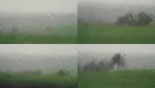 雨中行驶时，水从车窗流下来高清在线视频素材下载