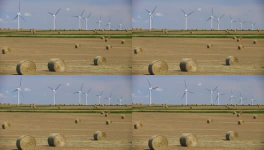 风能涡轮机可再生能源阿尔伯塔省高清在线视频素材下载
