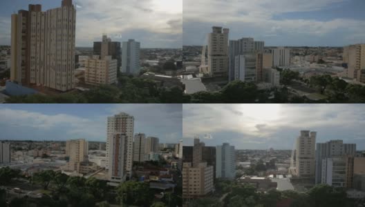 晴朗的天空和建筑在坎波格兰德，MS，巴西高清在线视频素材下载