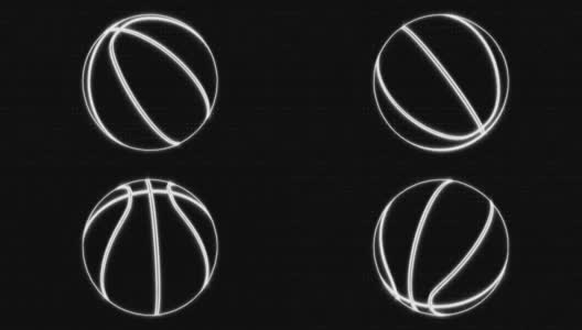 旋转轮廓篮球高清在线视频素材下载