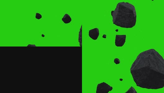 在绿色屏幕背景的太空中盘旋的小行星高清在线视频素材下载