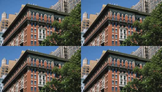 曼哈顿高档公寓日间室外建筑拍摄高清在线视频素材下载