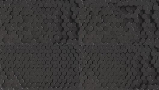 黑色抽象场六边形高清在线视频素材下载