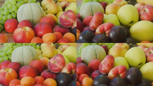 秋天的新鲜水果静物特写高清在线视频素材下载