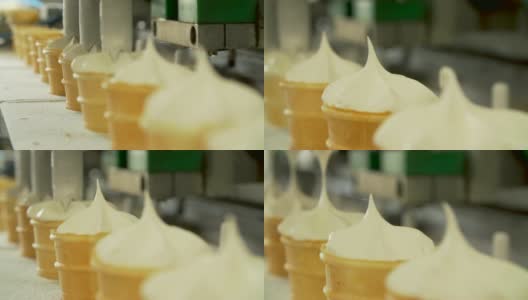 冰淇淋自动生产线高清在线视频素材下载