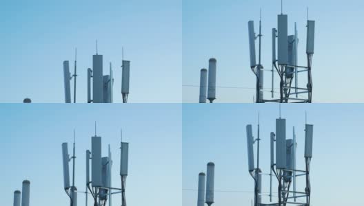 5G通信塔位于建筑顶部高清在线视频素材下载