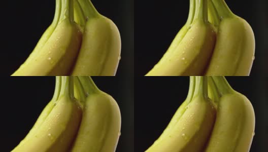 水滴从香蕉上滑下来高清在线视频素材下载