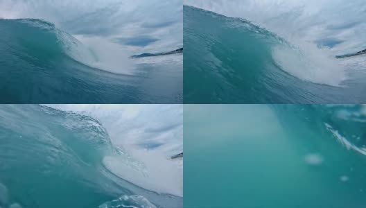 巴西坎佩切冲浪点的海岸上海浪翻滚高清在线视频素材下载