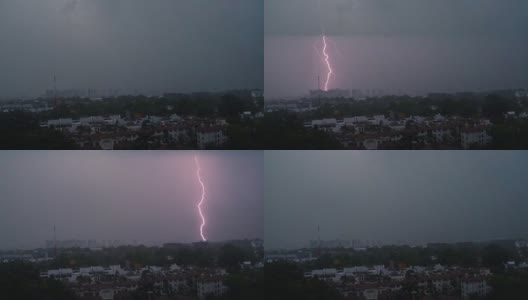 新加坡热带雷暴及闪电高清在线视频素材下载