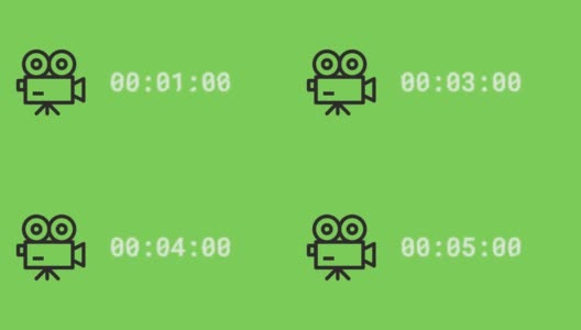 绿色背景上的定格动画镜头放映机电影播放器高清在线视频素材下载