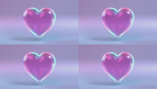 情人节贺卡与光绘画创建心形紫色和蓝色在4K分辨率高清在线视频素材下载