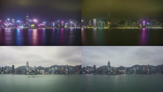 香港的时间由白天到夜晚再到白天高清在线视频素材下载