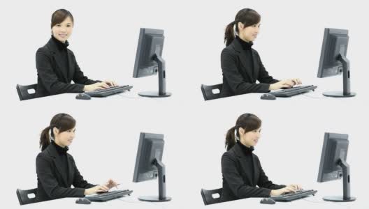 商业女性使用电脑高清在线视频素材下载