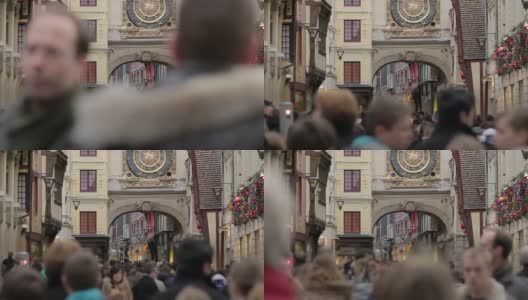 法国大钟街的人群高清在线视频素材下载