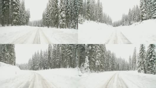 高清延时:在雪地里开车高清在线视频素材下载