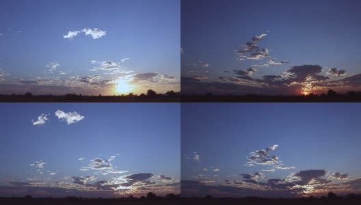 日落时天空的彩云从白天到黑夜流逝。高清在线视频素材下载