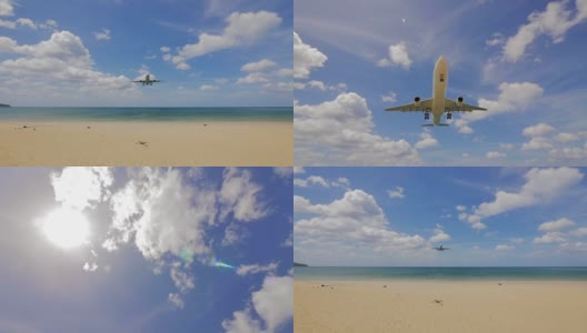 飞机在海面上降落高清在线视频素材下载
