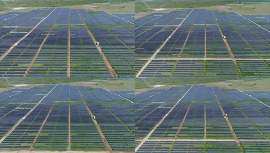 支持和远离大规模太阳能电池板发电厂34MW韦伯维尔太阳能项目靠近奥斯汀得克萨斯州进一步的观点高清在线视频素材下载