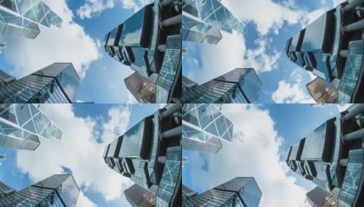 现代化的商业大厦，蓝天相伴。高清在线视频素材下载