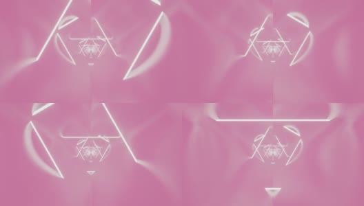 抽象的粉红色隧道与光线。抽象动画浪漫的背景高清在线视频素材下载