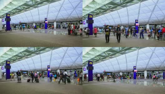 旅客在机场行走高清在线视频素材下载