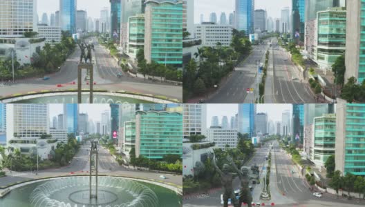 苏迪曼街与印尼回旋酒店高清在线视频素材下载