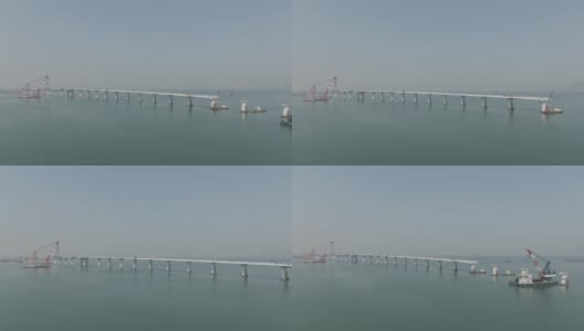 城市发展，跨海桥梁建设高清在线视频素材下载