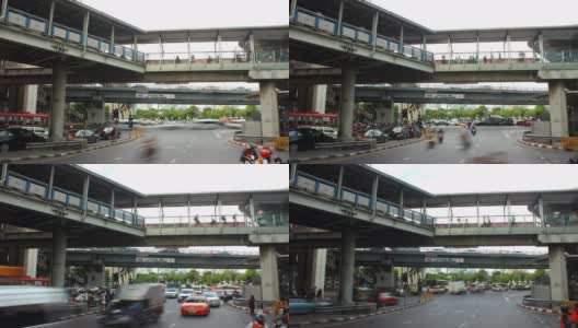 行人交通曼谷泰国，时间流逝高清在线视频素材下载