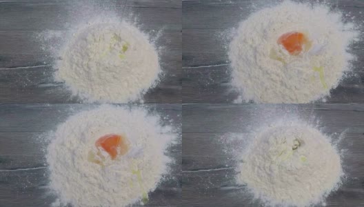鸡蛋加入面粉高清在线视频素材下载