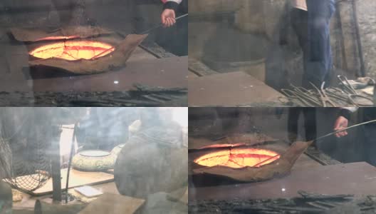 在中国北京的工厂里烧制陶器。高清在线视频素材下载