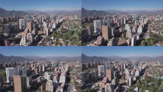 鸟瞰图，智利首都圣地亚哥，南美洲。4K分辨率。高清在线视频素材下载