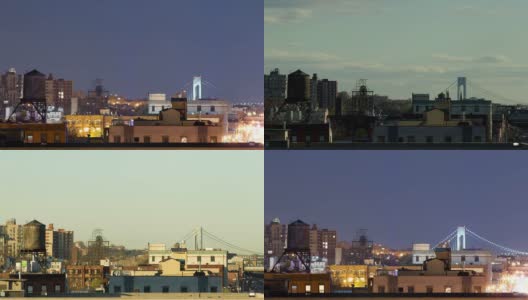 布鲁克林的景色从白天到晚上高清在线视频素材下载