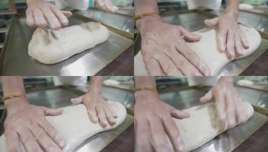 厨师正在给面包塑形高清在线视频素材下载