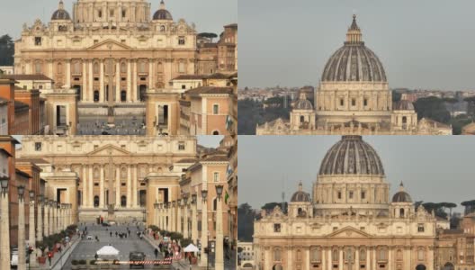 圣彼得大教堂，梵蒂冈城，意大利罗马。高清在线视频素材下载