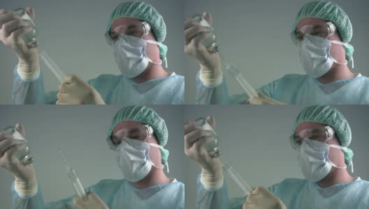 医学科学家“准备注射器”高清在线视频素材下载