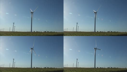 许多风力涡轮机高清在线视频素材下载