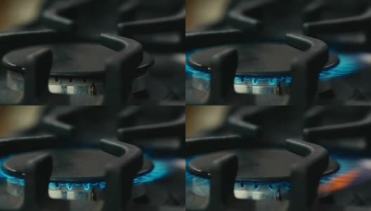 蓝色火焰煤气炉高清在线视频素材下载