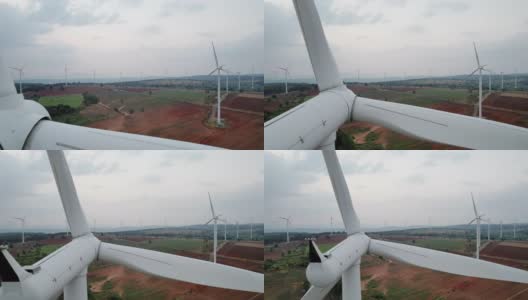 风力涡轮机的农场高清在线视频素材下载