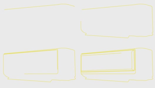 空调动画线图标。黄色象征。矢量插图孤立在白色背景上。高清在线视频素材下载