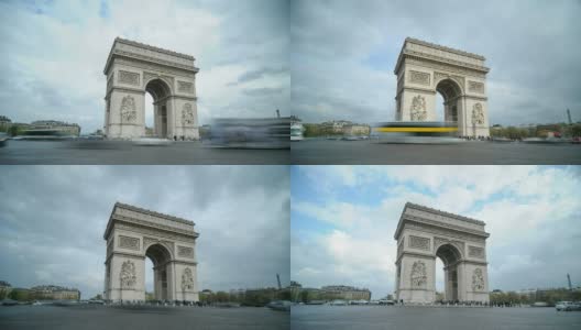 巴黎凯旋门的时间流逝高清在线视频素材下载