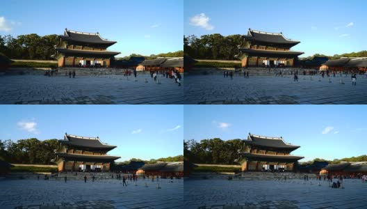Timelapse - Crowded people in Changdeokgung Palace at Seoul city , Korea高清在线视频素材下载