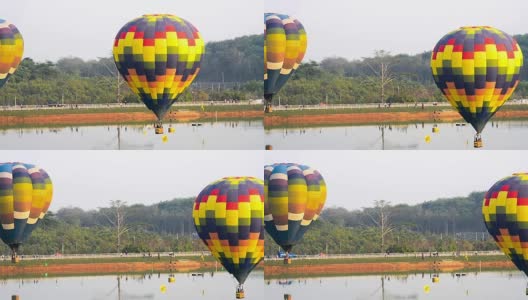泰国清莱热气球的彩色延时摄影。高清在线视频素材下载