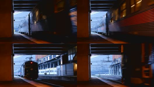 火车从火车站开出高清在线视频素材下载