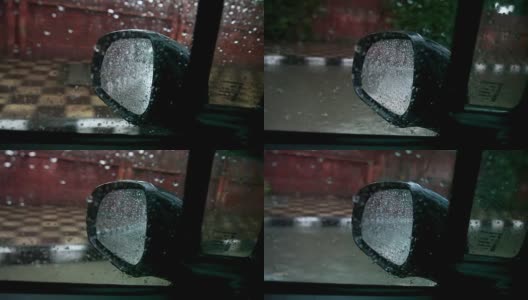 汽车在雨季前进高清在线视频素材下载
