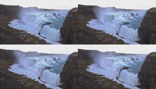 延时拍摄:冰岛金瀑布湾高清在线视频素材下载